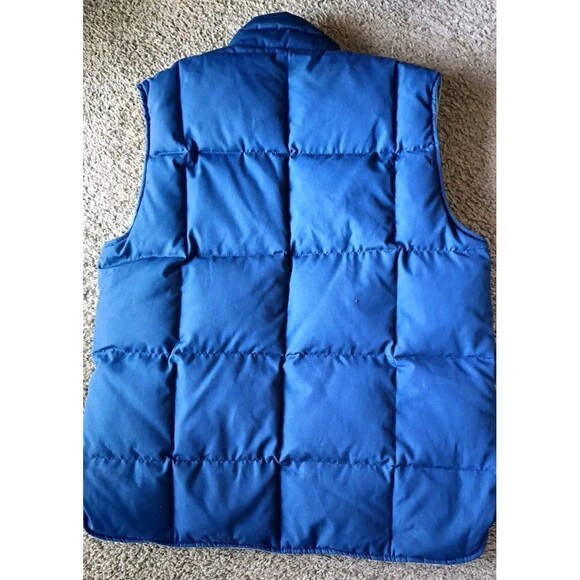 Vtg St Johns Bay Down Puffer Vest Mens Size Large Blue Snap Buttons Duck Down - Picture 2 of 10